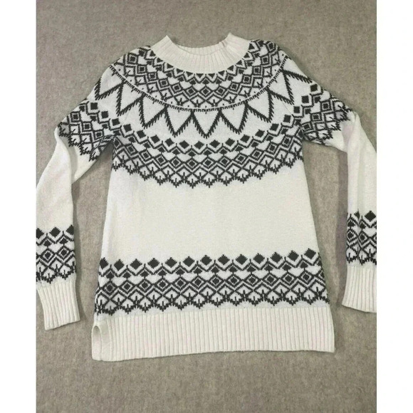 Loft Women's Black and White Sweater Size XS Mock Neck - Picture 6 of 9